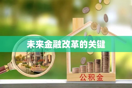 快速未来金融改革的关键