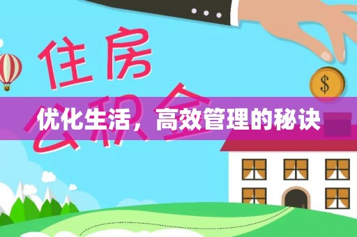 快速优化生活，高效管理的秘诀