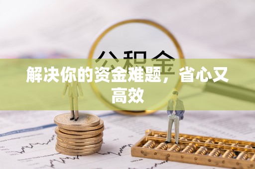 快速解决你的资金难题，省心又高效