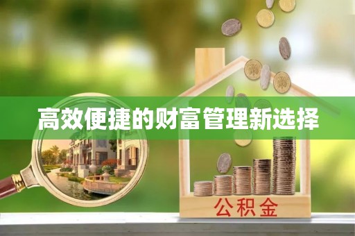 快速高效便捷的财富管理新选择